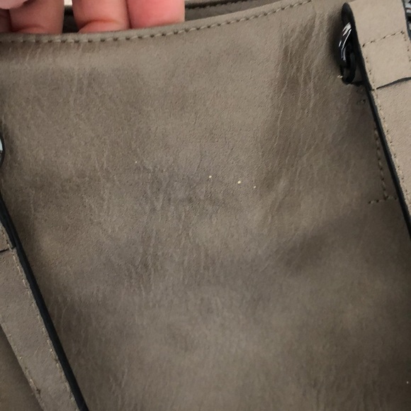 INC Hazel Studded Satchel Faux Leather Gray/Brown - Picture 8 of 9